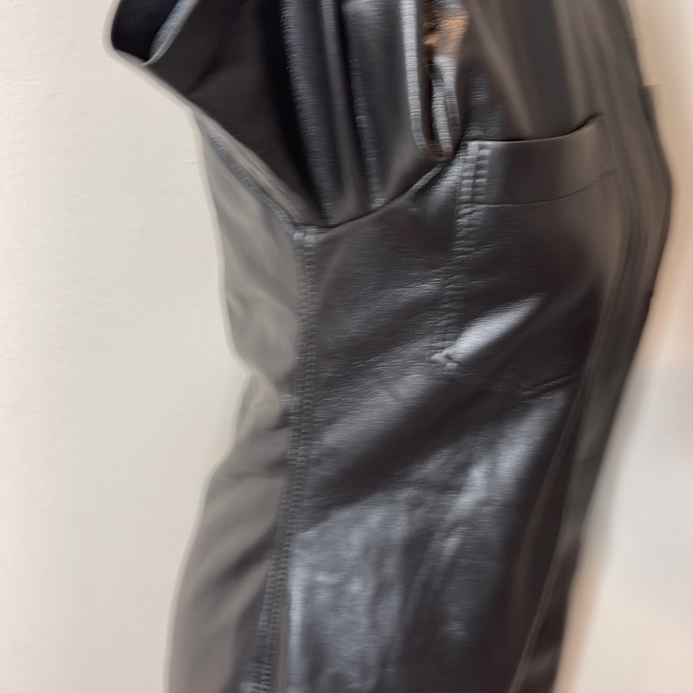 NANUSHKA “Berto” Vegan‎ Leather Collared Button-down Shirtdress in Black - Picture 10 of 15